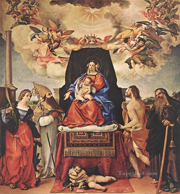 Madonna and Child with Saints 1521II Renaissance Lorenzo Lotto Oil Paintings
